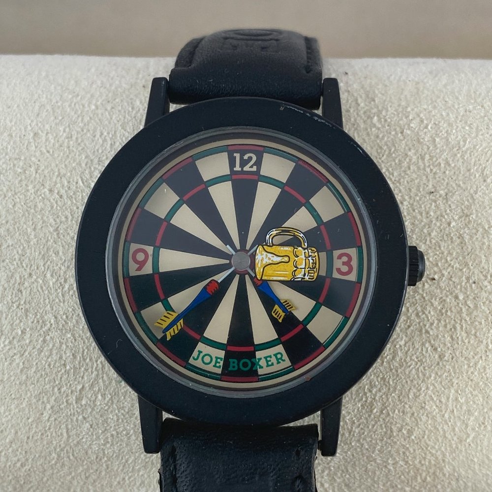 Vintage Rare Joe Boxer Darts at the Pub Watch Rotating Bear Mug